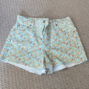 Floral denim zara shorts